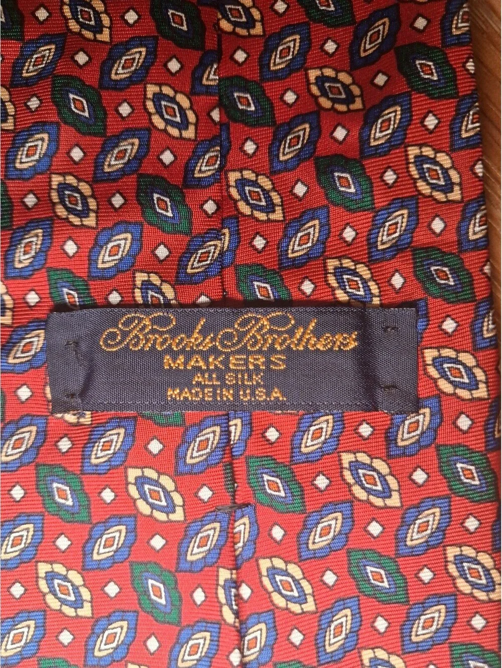Brooks Brothers 100% Silk Tie Red Floral Made in USA Wide